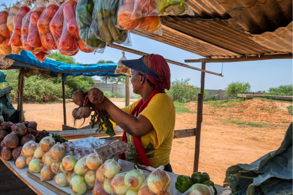 Lokale markt in Namibië met handgemaakte producten
