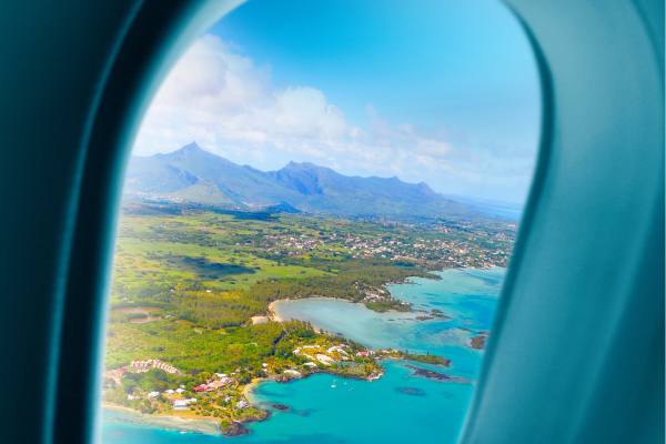 mauritius vanuit vliegtuig