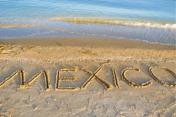 Mexico in zand geschreven