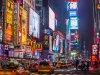 13-daagse droomreis New York & Caribbean Cruise Verlichte reclameborden en drukte op Times Square in New York tijdens de avonduren
