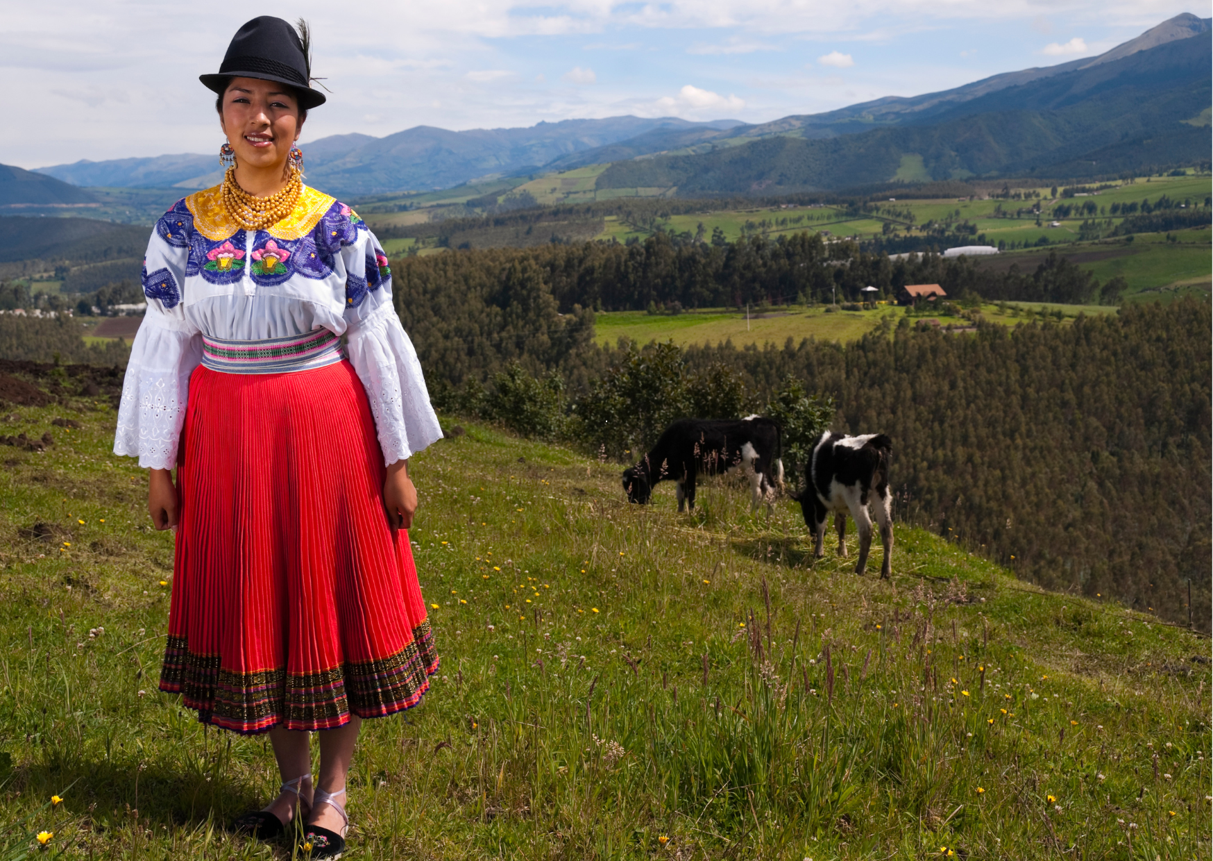 Het Andesdorp Tigua in Ecuador, bekend om kleurrijke landschappen, traditionele cultuur en lokale kunst in de hooglanden.