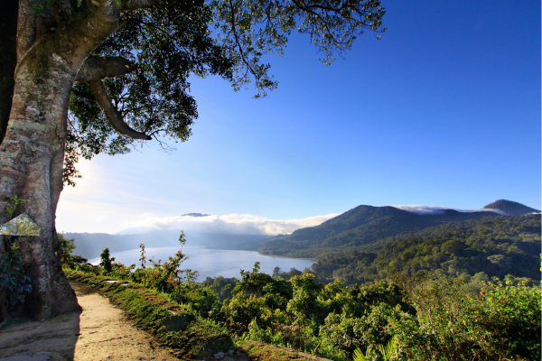 Mistige bergen en valleien rondom Munduk Bali