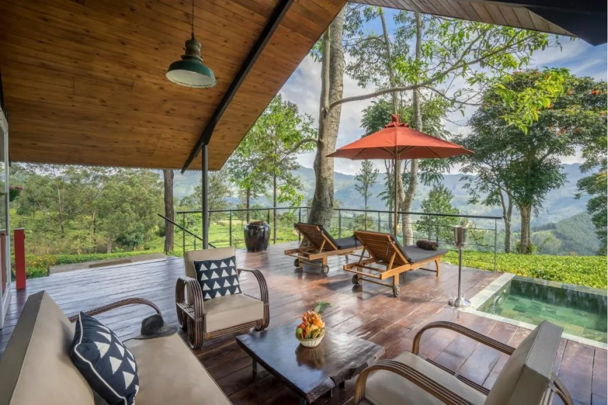 Madulkelle Tea and Eco Lodge in de groene theehooglanden bij Digana, Sri Lanka