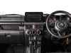 Interieur van Suzuki Jimny 3-deurs 4x4 met hoge zitpositie en overzicht.