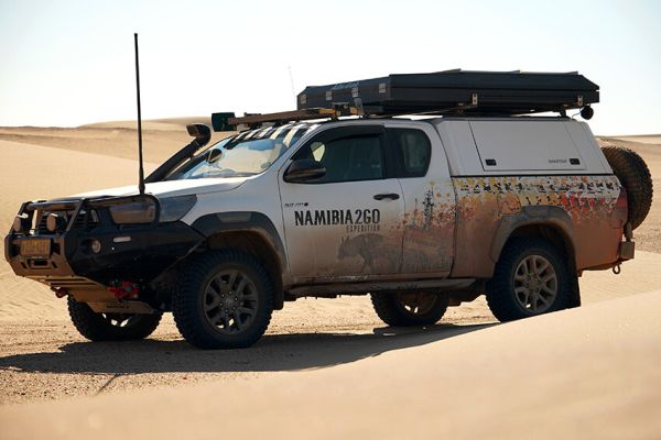 Toyota Hilux Xtra Cab Expedition rental – high-clearance 4×4 vehicle for Namibia off-road self-drive holidays
