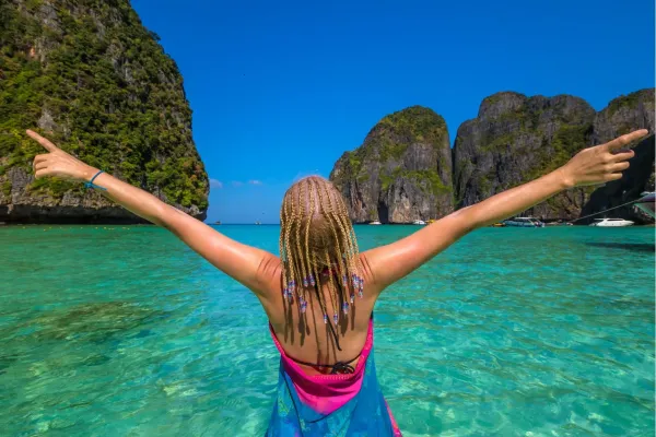 Paradijselijke Maya Bay op Phi Phi Leh in Thailand