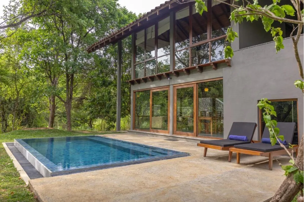 Wild Grass Nature Resort in de groene natuur bij Sigiriya, Sri Lanka
