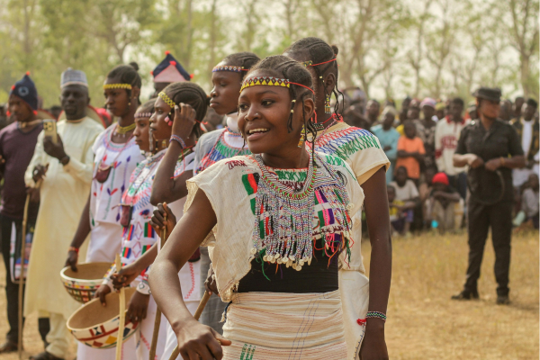 Traditionele dans tijdens cultureel festival in Namibië