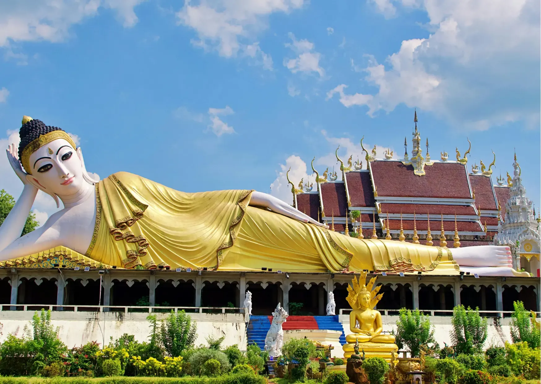 Gouden liggende Boeddha in Wat Pho Bangkok Thailand