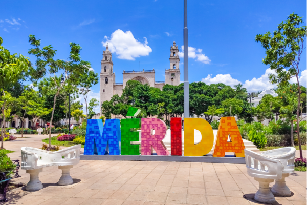 Merida_Mexico op het plein