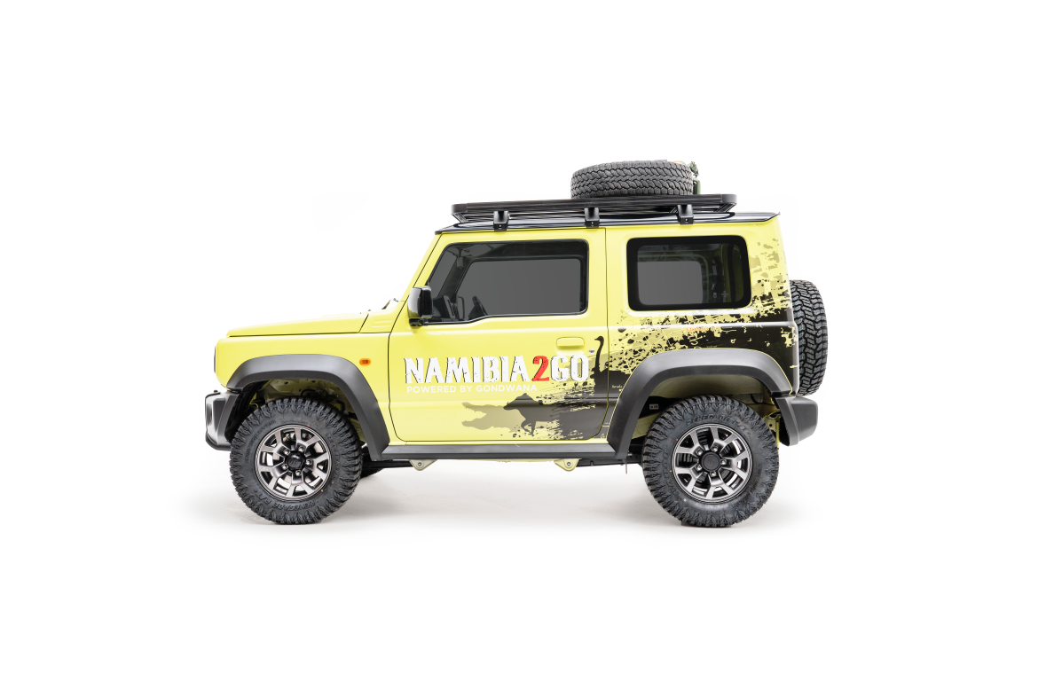 Suzuki Jimny 3-deurs 4x4 zonder daktent klaar voor selfdrive in Namibië, Botswana en Zuid-Afrika.