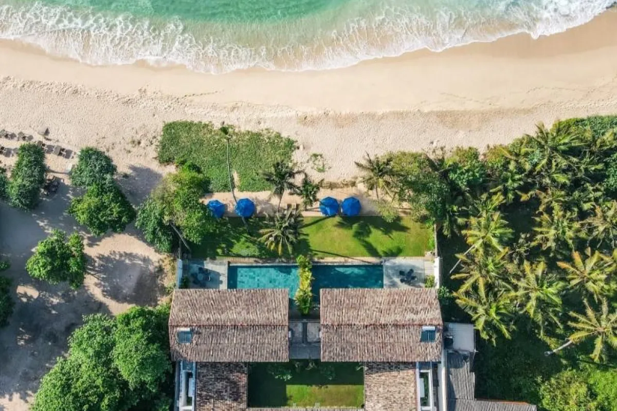 Ubuntu Beach Villas aan de zuidkust bij Mirissa, Sri Lanka