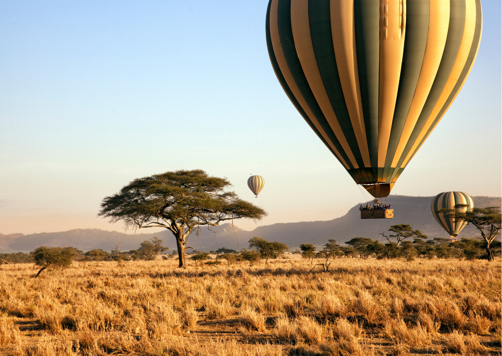 Ballon over Masai Mara bij zonsopkomst