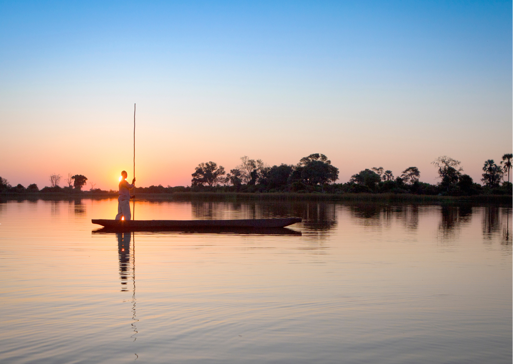 Okavongo Delta_Mokoro op het water